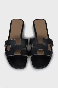 Oran leather slippers