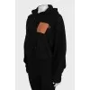 Cropped hoodie with embossed print
