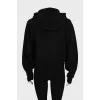 Cropped hoodie with embossed print