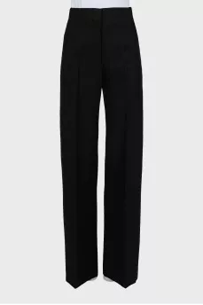 High waisted palazzo trousers with creases