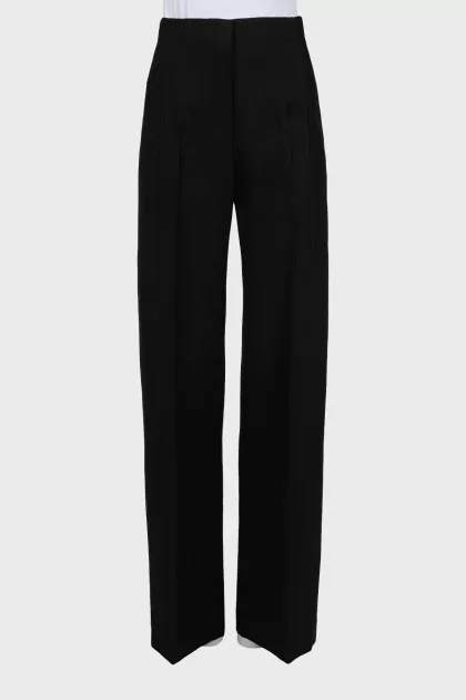 High waisted palazzo trousers with creases