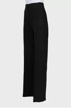 High waisted palazzo trousers with creases