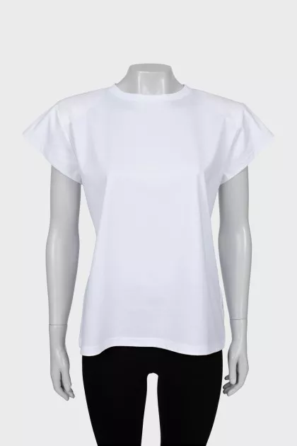 White T-shirt with accent shoulders