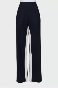 Two-tone wool trousers