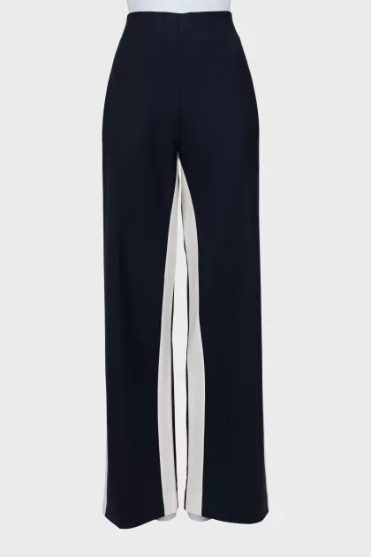 Two-tone wool trousers