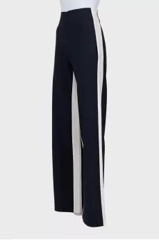 Two-tone wool trousers