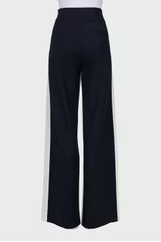 Two-tone wool trousers