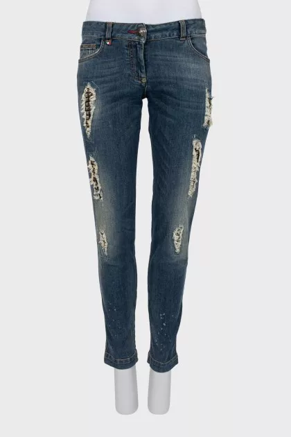 Blue jeans boyfriend cut fit