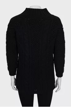Textured sweater decorated with rhinestones