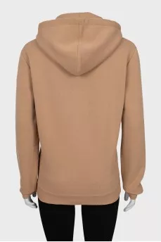 Brown hoodie with brand logo