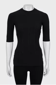 Slim fit black t-shirt with tag