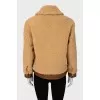 Brown jacket with leather inserts