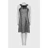 Fitted dress in a combined print