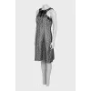 Fitted dress in a combined print