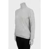 Grey wool and cashmere turtleneck