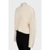 Cropped sweater with a cutout on the back
