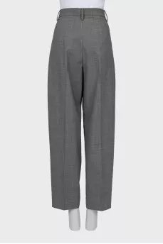 Gray wool banana pants