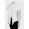 T-shirt with slit and accent shoulders