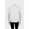 T-shirt with slit and accent shoulders