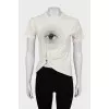 T-shirt with print and drape