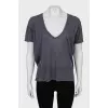 Translucent T-shirt with patch pocket