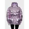 Oversized down jacket with belt
