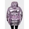 Oversized down jacket with belt