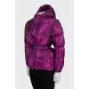 Quilted down jacket with belt