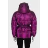 Quilted down jacket with belt