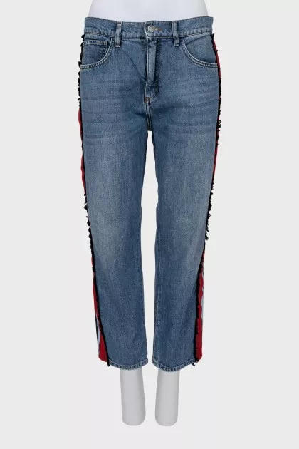 Tapered jeans with stripes