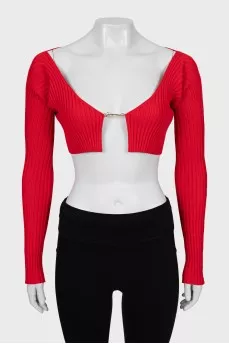 Ribbed top with gold logo