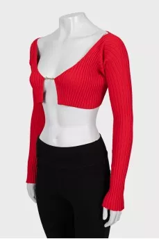 Ribbed top with gold logo