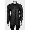 Leather shirt with fitted cut