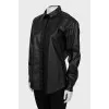 Leather shirt with fitted cut