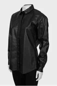 Leather shirt with fitted cut
