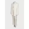White suit with flared trousers