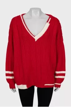 Oversized V-neck sweater