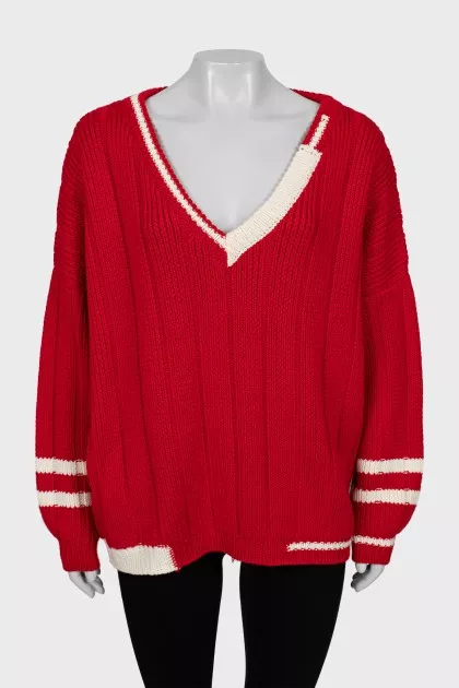 Oversized V-neck sweater