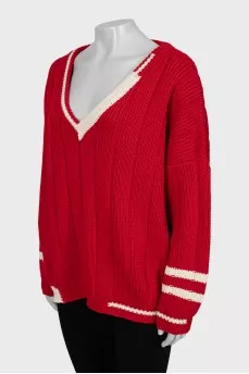 Oversized V-neck sweater