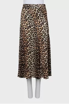 Silk skirt in animal print