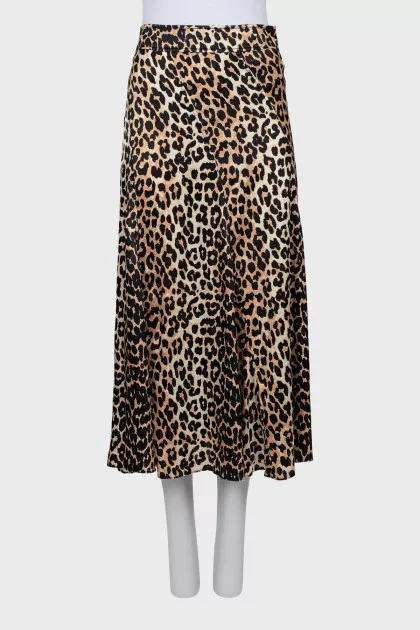Silk skirt in animal print