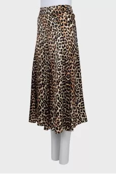 Silk skirt in animal print