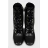 Lace-up ankle boots with square toe