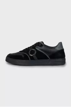 Men's leather and suede sneakers