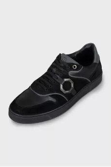 Men's leather and suede sneakers