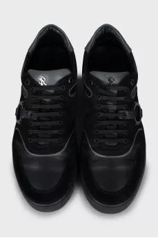 Men's leather and suede sneakers