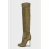 Suede lace-up boots