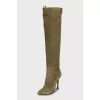 Suede lace-up boots
