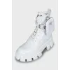 Monolith white leather boots