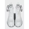 Monolith white leather boots